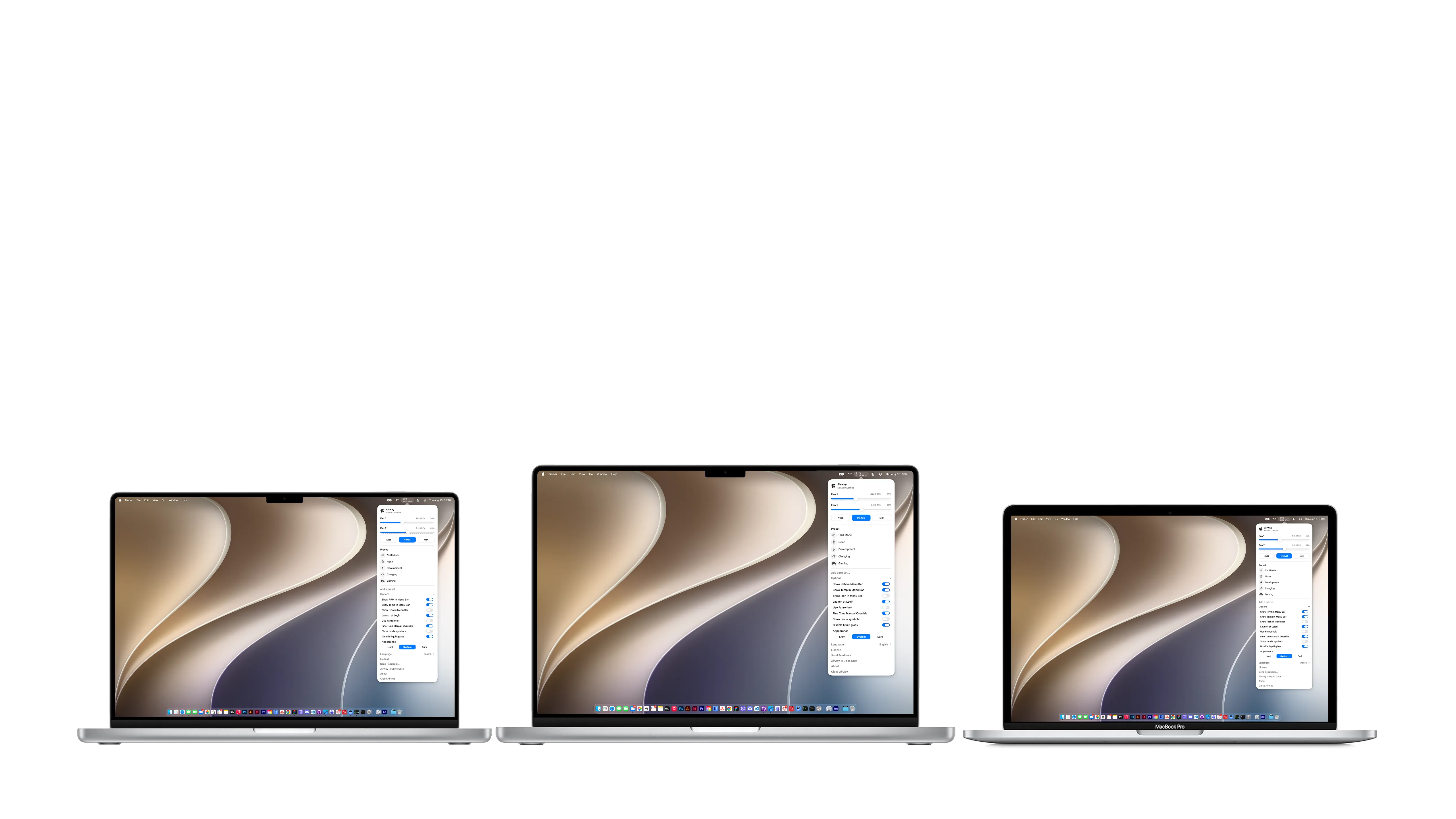 MacBook Pro computers running Airway